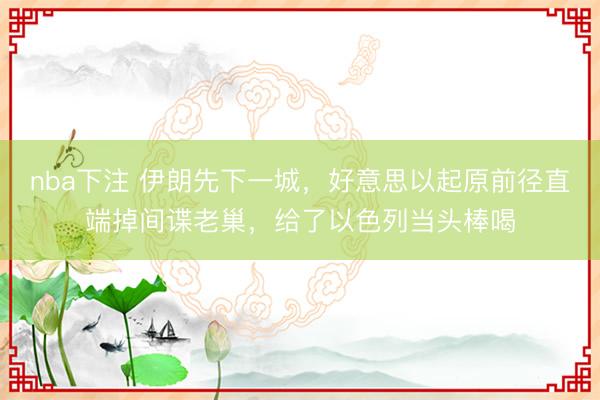 nba下注 伊朗先下一城，好意思以起原前径直端掉间谍老巢，给了以色列当头棒喝
