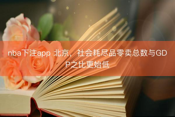 nba下注app 北京，社会耗尽品零卖总数与GDP之比更始低
